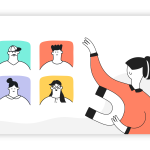 ilustração de mulher a atrair novos clientes